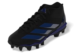 adidas Unisex-Kid's Adizero Impact.2 Molded American Football, Black/Team Royal Blue/Black, 10 product image