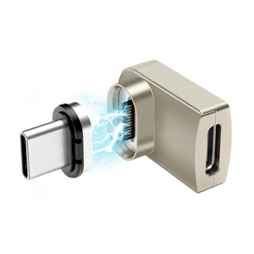 Adaptateur USB C magnétique 40 Gbit/s coudé avec support vidéo 8K