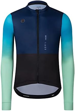 GCRFL Men's Cycling Jersey Long Sleeves Road Bike Jersey Shirt Cycling Tops, Zipper Pocket Lightweight PRO Race Fit UPF 50+