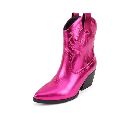 Image of Soda inchBLAZING inch ~ Women Western Bootie Pointe Toe with Low Heel (Wide Fit Available)