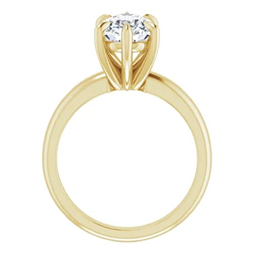 10K Solid Yellow Gold Handmade Engagement Ring 3.0 Ct Pear Cut Moissanite Diamond Solitaire Wedding/Bridal Rings For Women/Her Propose Rings (7.5), White #TOP3