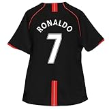 Ronaldo #7 Man U Short Sleeve Black 07/08 Soccer Jersey for Men Fan Version (US, Alpha, Small, Regular, Regular, Retro)