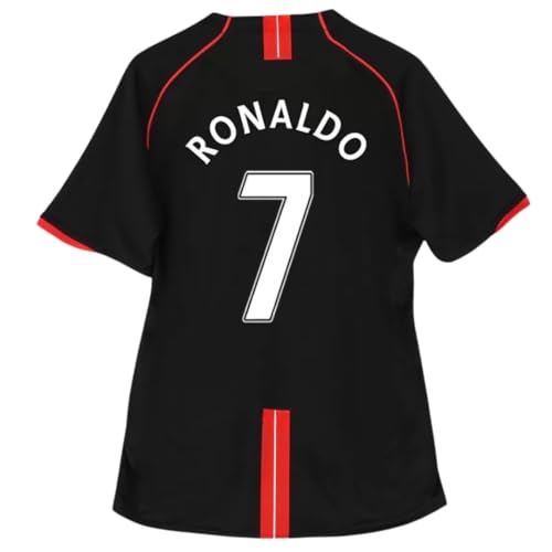 Ronaldo #7 Man U Short Sleeve Black 07/08 Soccer Jersey for Men Fan Version (US, Alpha, Small, Regular, Regular, Retro)