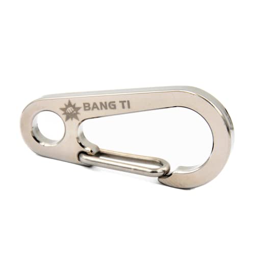 BANG TI Titanium Quick Release Keychain Clip Hook 45mm Mini Carabiner Heavy Duty Super Durable 138kg Load-bearing Silver