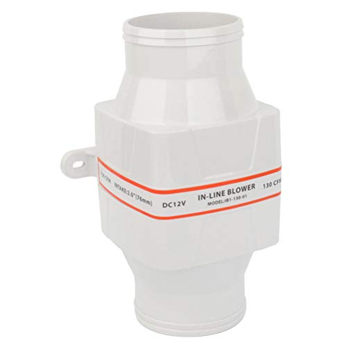 Eccpp Marine Bilge Air Blower 12V 130 Cfm 3" In-Line Quiet Boat White #TOP5
