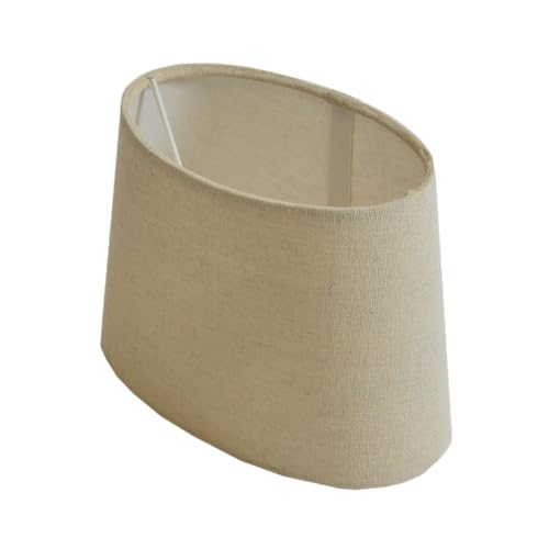 Lampenschirm oval aus Stoff im skandinavischen Design H 14 / L 20.5 cm (creme)