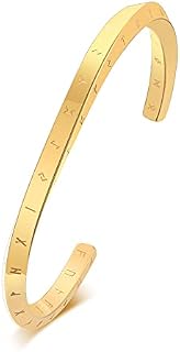 VNOX Viking Jewelry-Viking Runes of Nordic Amulet Bracelet for Men Mobius Cuff Bangle for Men Women Stainless Steel Viking Fans Jewelry Gift, Diameter 60mm & 64mm