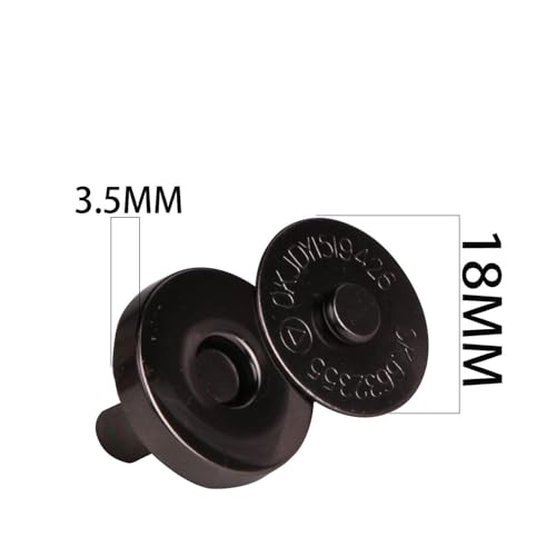 Image of Nimida Magnetic Button Snaps Clasps Fasteners Closure 18 mm for Sewing, Clutch, Purses, Tote, Handbags, Clothes, Leather Bags (50, Gun Metal)