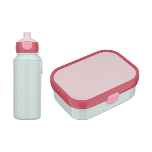 Mepal - Juego de almuerzo Campus Switch - Set para niños con botella desplegable y fiambrera - Juego de almuerzo para la escuela o de viaje - Apto para lavavajillas - 400 + 750 ml - Cool Mint Pink