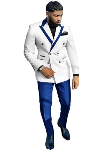 Men's Classic Suit 2 Piece Double Breasted Groomsman Tuxedos for Wedding Set