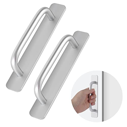 DUNSOO Schrankgriffe 2 Stück Selbstklebende Möbelgriffe, Griffe für Küchenschränke aus Aluminium für Balkon Türgriff außen, Küchengriffe, Schubladengriffe, etc Cover