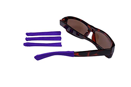 Soft Eyeglass Temple Tip End Cover Sleeves for Men Women & Kids - Purple Large