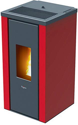 Pegaso Vera - Estufa de pellets (7 kW), color rojo
