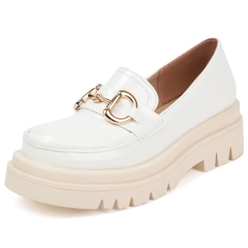 Asterisco Women Block Heel Pumps with Platform Mary Jane Mid Heel Shoes-240439, Size 3.5-10