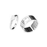 Hpory Couple Ring Matching, Verlobungsring Paar mit Gravur Ring für Männer Frauen Ring Couple Ring Open Rings Verstellbar Paar Ringe Punk Partnerringe- 1 Paar