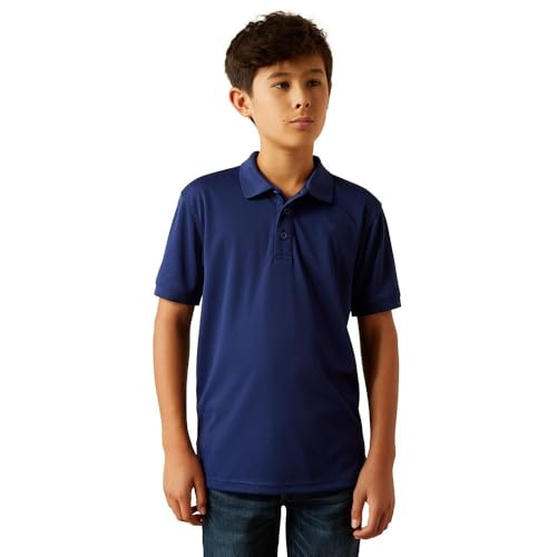 ARIAT Boys TEK Polo, Blue Depths, Large