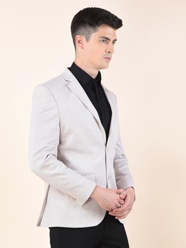 Image of Cantabil Blazer for Men | Premium Casual Blazer Slim Fit Notched Collar Terry Rayon Stretch Fabric Self Design Pattern (P MBZC00095)