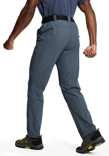 Image of Mens Hiking Pants Lightweight Cargo Work Tactical Nylon Stretch Waterproof Quick Dry Fishing Travel Outdoor 6 Pockets