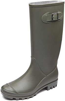 DKSUKO Rain Boots for Women Waterproof Elastic Wellington Boots (5 B (M) US, Pink A)