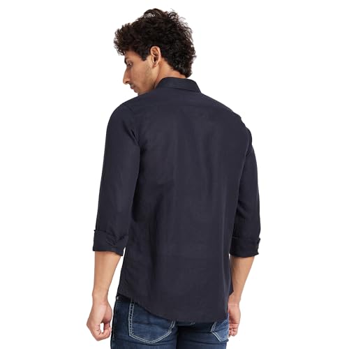 Image of Being Human Grey Slim Straight Fit Regular Collar Long Sleeves Men's Shirt Clothing