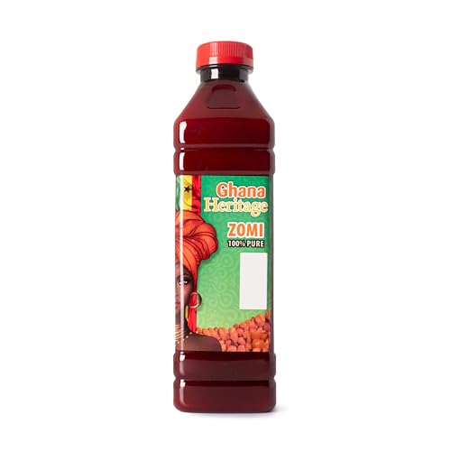 Ghana Heritage 100% Red Palm Oil Zomi 16.9 Fl Oz – Authentic African Zomi Palm Oil for Cooking – Rich, Flavorful Palm Fruit Oil Perfect for Traditional Stews, Soups, and Sauces, 500 ml Bottle