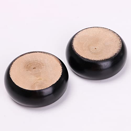 logyues 4pcs Black 3x7cm Round Shape Wood Sofa Cabinet Furniture Feet Legs Lifter for Sofa,TV cabinet Cupboard, Coffee table,Bed foot - Image 3
