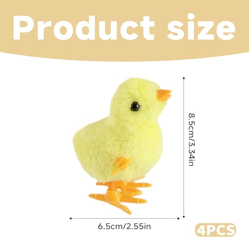 Uzndq Ostern Aufzieh Huhn Spielzeug, 4 Stück Osterdeko Küken Huhn Spielzeug Geschenk Geht für Kleine Junge Und Mädchen,Küken Oster