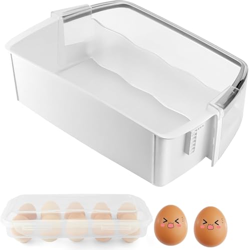 AAP73252202 Refrigerator Door Bin Compatible for L-G Ken-more Elite Refrigerator Parts by MIFLUS-Right AAP73252209 Ken-more Refrigerator Shelf Replacement-with Additional Egg Tray