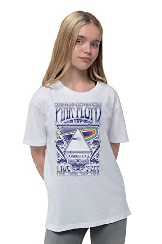 Pink Floyd Kids T Shirt Carnegie Hall Poster Official White Ages 1-12Yrs Size Medium (7/8 Yrs)