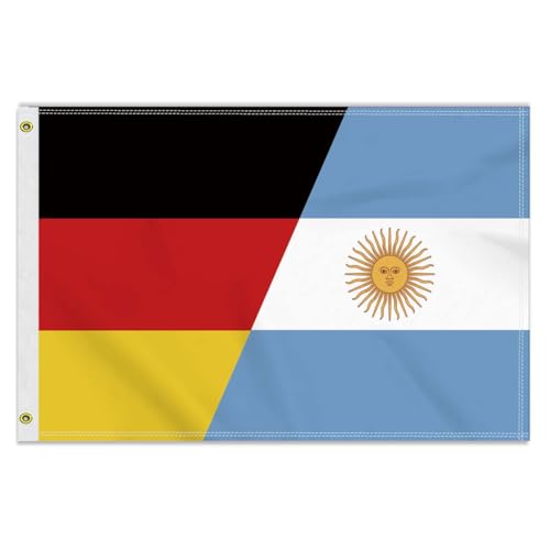 Große 60×90 CM Argentinien Deutsch Flagge, 2×3FT Medium 150D Argentinien banner,Strapazierfähige Doube-Seitendruck Dekor Messingösen Medium Argentina
