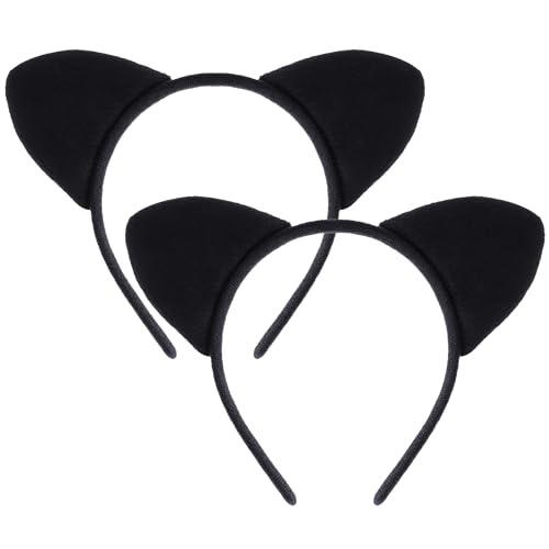 COLOFALLA Katzenohren Haarreif - Weiß Mit Glitzer Für Karneval & Party