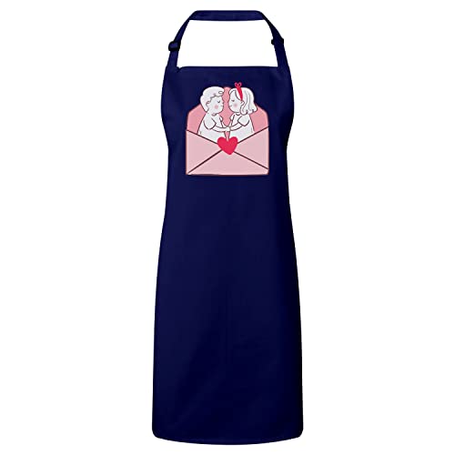 Tablier cuisine premium navy pour préparer vos repas de Saint Valentin