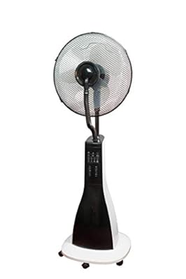 XBrand Black/White Intelligent Cool Mist Standing Oscillating Fan, 47 Inch Height