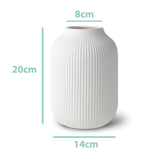 Jarrón grande de 20 cm flature en cerámica mate texturizada 7
