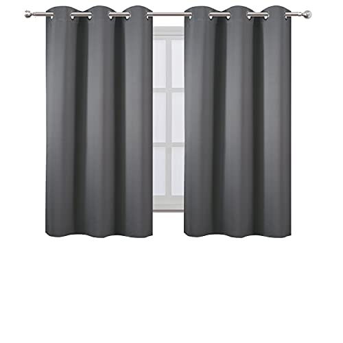 Image of LEMOMO Grey Thermal Blackout Curtains /38 x 54 Inch /Set of 2 Panels Room Darkening Curtains for Bedroom