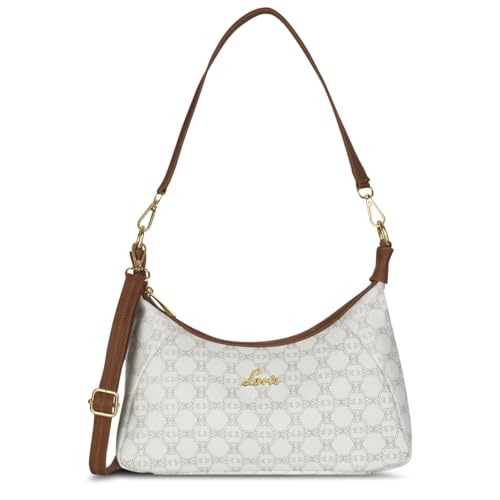 Image of Lavie Women's Monogram Leona 2-Compartment Hobo Bag | Hobo Handbag for Work | Ladies Purse | Stylish Shoulder Bag | Gift For Women
