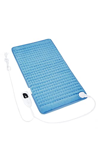 Image of Heating Pad Electric Heat Pad, Hot Heated Pad,Multiple Temp and Timer Settings,Suitable for Shoulders, Neck, arms, Abdomen, Back, Legs, etc. (Blue, 33 inchX17 inch)