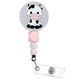 Badge reels Retractable for Nurses Nursing Badge Reel Nursing Badge Holder with Buddy (Alligator, Pi
