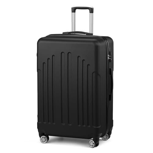 Karl home 28 Inch Check-in Luggage with Spinner Wheels, ABS Hardshell Checked Suitcase with TSA Lock, Durable Large Suitcase Rolling Luggage for Men Women, Black