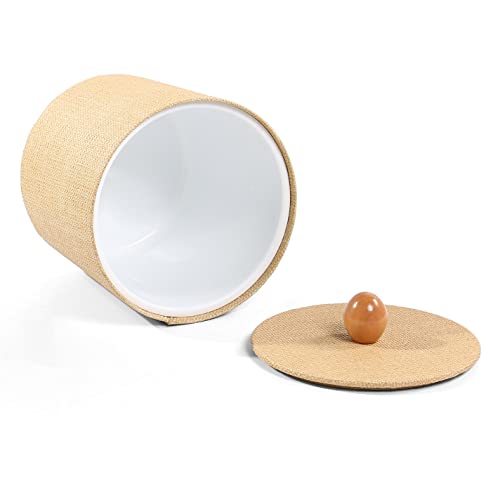 Sophinique Ice Bucket 3 Quart,Double Walled Ice Bucket, Insulated Faux Leather Ice Bucket, Natural Fabric Home Decorative Ice Bucket, Best For Home, Guest Rooms And Bar (Natural) #TOP4