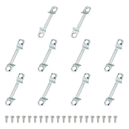 Image of MroMax 50PCS Sawtooth Picture Hangers Iron Picture Hangers 1.69 inch x 0.31 inch Double Hole Picture Frames Hangers for Hanging Clock Paintings Artwork Picture Frame Hook Photos Silver