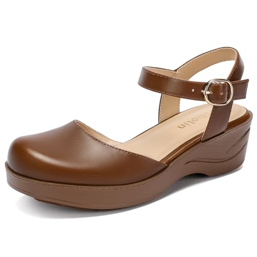 Women's Closed Toe Sandals Mary Janes for Women Long Walking Standing Work