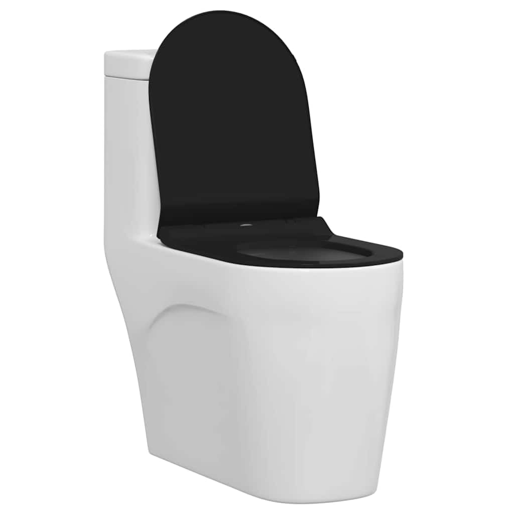 Vidaxl Toilet Seat Adjustable Black 50 X 36.5 X 5 Cm Polypropylene 8721288756343