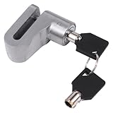 Hemobllo Motorrad Scheibenbremsenschloss Silber aus Langlebiger Legierung mit Schließzylinder Diebstahlsicherung für Motorrad Roller und Fahrrad Platzsparend und Leicht Transportierbar