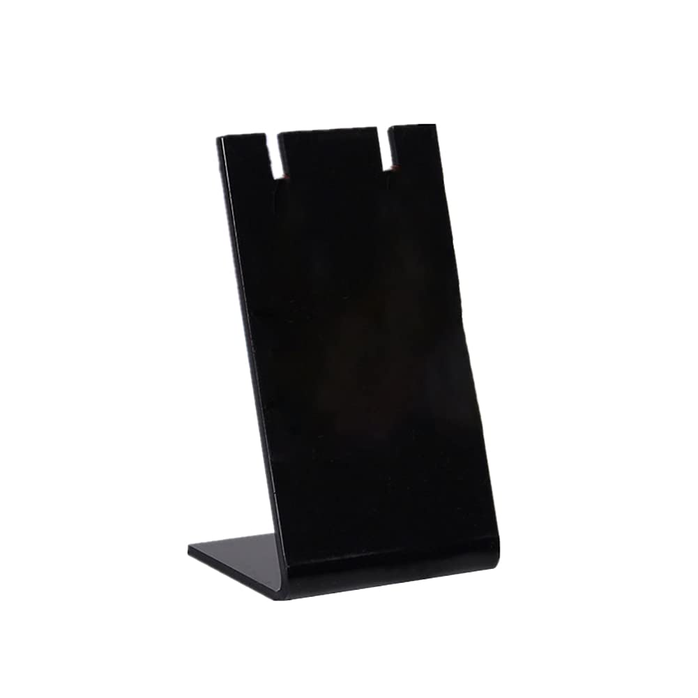 UUYYEO 3 Pcs L-Shape Acrylic Earring Holder Stand Board Rack Organizer Black Jewelry Display Stand Necklace Stand Jewelry Showcase Display