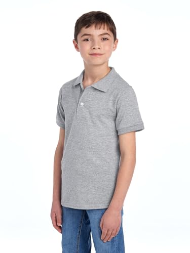 Camisetas polo cortas para niños de Jerzees, mezcla de algodón, cierre de dos botones, ajuste regular, tallas S-XL miniatura 2