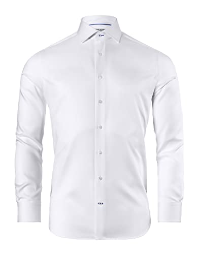 Vincenzo Boretti Hemd, Regular-fit/gerader Schnitt, Twill - bügelfrei weiß 39-40 Cover