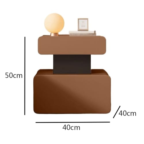 Table de chevet en bois marron : optimisez votre petit rangement de chambre - 4