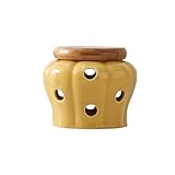 LSNNMU Tarro de dulces creativo, tarro almacenamiento cerámica, caja calada, jengibre, Chile, mijo, pimienta, for el hogar Para Caramelos(Yellow)