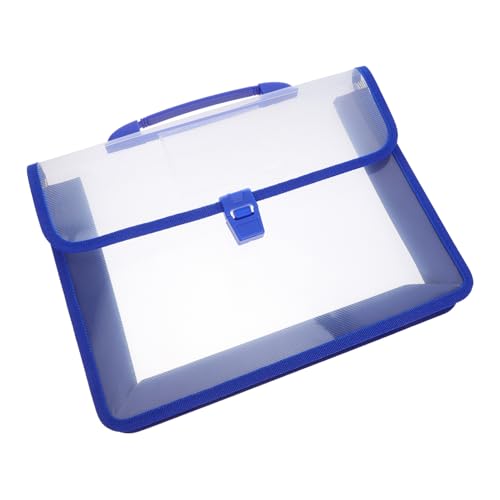 FRCOLOR 透明防水ファイルバッグ 取っ手付き 書類整理用ドキュメントキャリアバッグ スナップボタン留め付き ラベルポケット搭載 学校 オフ